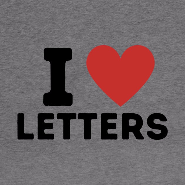 I Love Letters Simple Heart Design by Word Minimalism